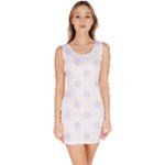 Polka Dots - Pastel Violet on White Bodycon Dress