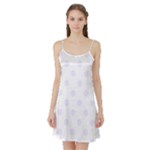 Polka Dots - Pastel Violet on White Satin Night Slip