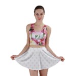 Polka Dots - Pastel Violet on White Mini Skirt