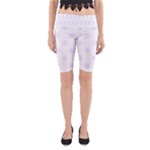 Polka Dots - Pastel Violet on White Yoga Cropped Leggings