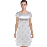 Polka Dots - Pastel Violet on White Cap Sleeve Nightdress