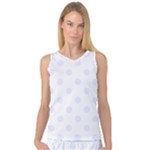 Polka Dots - Pastel Violet on White Women s Basketball Tank Top