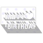 Polka Dots - Pastel Violet on White Happy Birthday 3D Greeting Card (8x4)