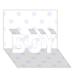 Polka Dots - Pastel Violet on White BOY 3D Greeting Card (7x5)