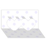 Polka Dots - Pastel Violet on White Twin Hearts 3D Greeting Card (8x4)