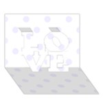 Polka Dots - Pastel Violet on White LOVE 3D Greeting Card (7x5)