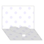 Polka Dots - Pastel Violet on White Heart Bottom 3D Greeting Card (7x5)