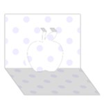 Polka Dots - Pastel Violet on White Apple 3D Greeting Card (7x5)
