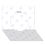Polka Dots - Pastel Violet on White Circle 3D Greeting Card (7x5)