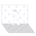 Polka Dots - Pastel Violet on White Ribbon 3D Greeting Card (7x5)