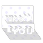 Polka Dots - Pastel Violet on White Miss You 3D Greeting Card (7x5)
