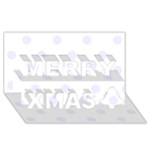 Polka Dots - Pastel Violet on White Merry Xmas 3D Greeting Card (8x4)