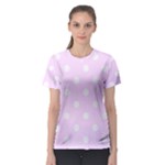 Polka Dots - White on Pale Thistle Violet Women s Sport Mesh Tee