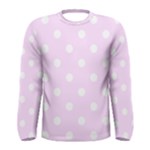 Polka Dots - White on Pale Thistle Violet Men s Long Sleeve T-shirt
