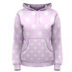 Polka Dots - White on Pale Thistle Violet Women s Pullover Hoodie