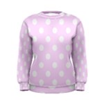 Polka Dots - White on Pale Thistle Violet Women s Sweatshirt