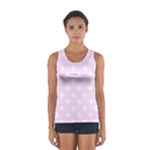 Polka Dots - White on Pale Thistle Violet Women s Sport Tank Top