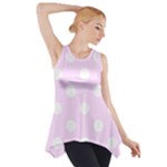 Polka Dots - White on Pale Thistle Violet Side Drop Tank Tunic