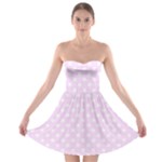 Polka Dots - White on Pale Thistle Violet Strapless Bra Top Dress