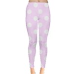 Polka Dots - White on Pale Thistle Violet Women s Leggings