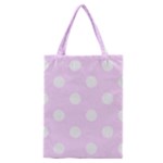 Polka Dots - White on Pale Thistle Violet Classic Tote Bag