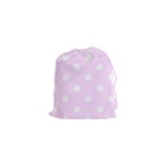 Polka Dots - White on Pale Thistle Violet Drawstring Pouch (XS)