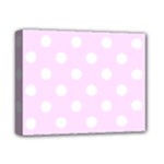 Polka Dots - White on Pale Thistle Violet Deluxe Canvas 14  x 11  (Stretched)