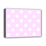 Polka Dots - White on Pale Thistle Violet Deluxe Canvas 16  x 12  (Stretched)