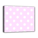 Polka Dots - White on Pale Thistle Violet Deluxe Canvas 20  x 16  (Stretched)