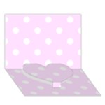 Polka Dots - White on Pale Thistle Violet Heart Bottom 3D Greeting Card (7x5)