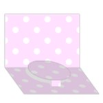 Polka Dots - White on Pale Thistle Violet Circle Bottom 3D Greeting Card (7x5)