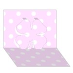 Polka Dots - White on Pale Thistle Violet Clover 3D Greeting Card (7x5)