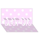 Polka Dots - White on Pale Thistle Violet BEST SIS 3D Greeting Card (8x4)