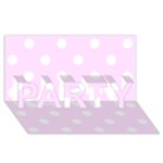 Polka Dots - White on Pale Thistle Violet PARTY 3D Greeting Card (8x4)
