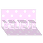 Polka Dots - White on Pale Thistle Violet BELIEVE 3D Greeting Card (8x4)
