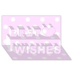 Polka Dots - White on Pale Thistle Violet Best Wish 3D Greeting Card (8x4)