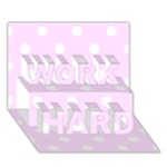 Polka Dots - White on Pale Thistle Violet WORK HARD 3D Greeting Card (7x5)
