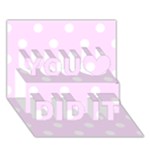 Polka Dots - White on Pale Thistle Violet You Did It 3D Greeting Card (7x5)