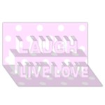 Polka Dots - White on Pale Thistle Violet Laugh Live Love 3D Greeting Card (8x4)