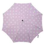 Polka Dots - White on Pale Thistle Violet Hook Handle Umbrella (Large)