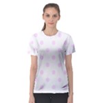 Polka Dots - Pale Thistle Violet on White Women s Sport Mesh Tee