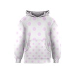 Polka Dots - Pale Thistle Violet on White Kid s Pullover Hoodie