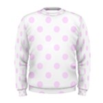 Polka Dots - Pale Thistle Violet on White Men s Sweatshirt