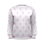 Polka Dots - Pale Thistle Violet on White Women s Sweatshirt