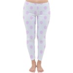 Polka Dots - Pale Thistle Violet on White Winter Leggings