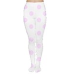 Polka Dots - Pale Thistle Violet on White Women s Tights