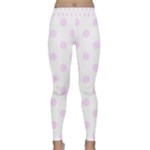 Polka Dots - Pale Thistle Violet on White Yoga Leggings