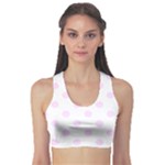 Polka Dots - Pale Thistle Violet on White Women s Sports Bra