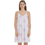 Polka Dots - Pale Thistle Violet on White Women s Reversible Sports Bra with Border
