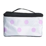 Polka Dots - Pale Thistle Violet on White Cosmetic Storage Case